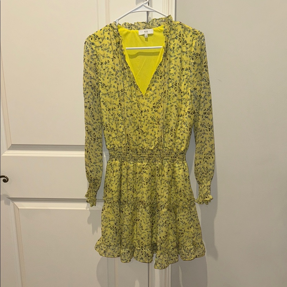 Nordstrom Yellow Floral Long Sleeve Dress